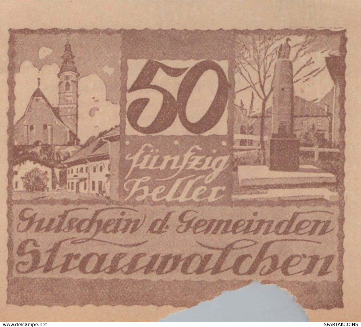 50 HELLER 1920 Stadt STRASSWALCHEN Salzburg Österreich Notgeld Banknote #PE869 - [11] Emisiones Locales