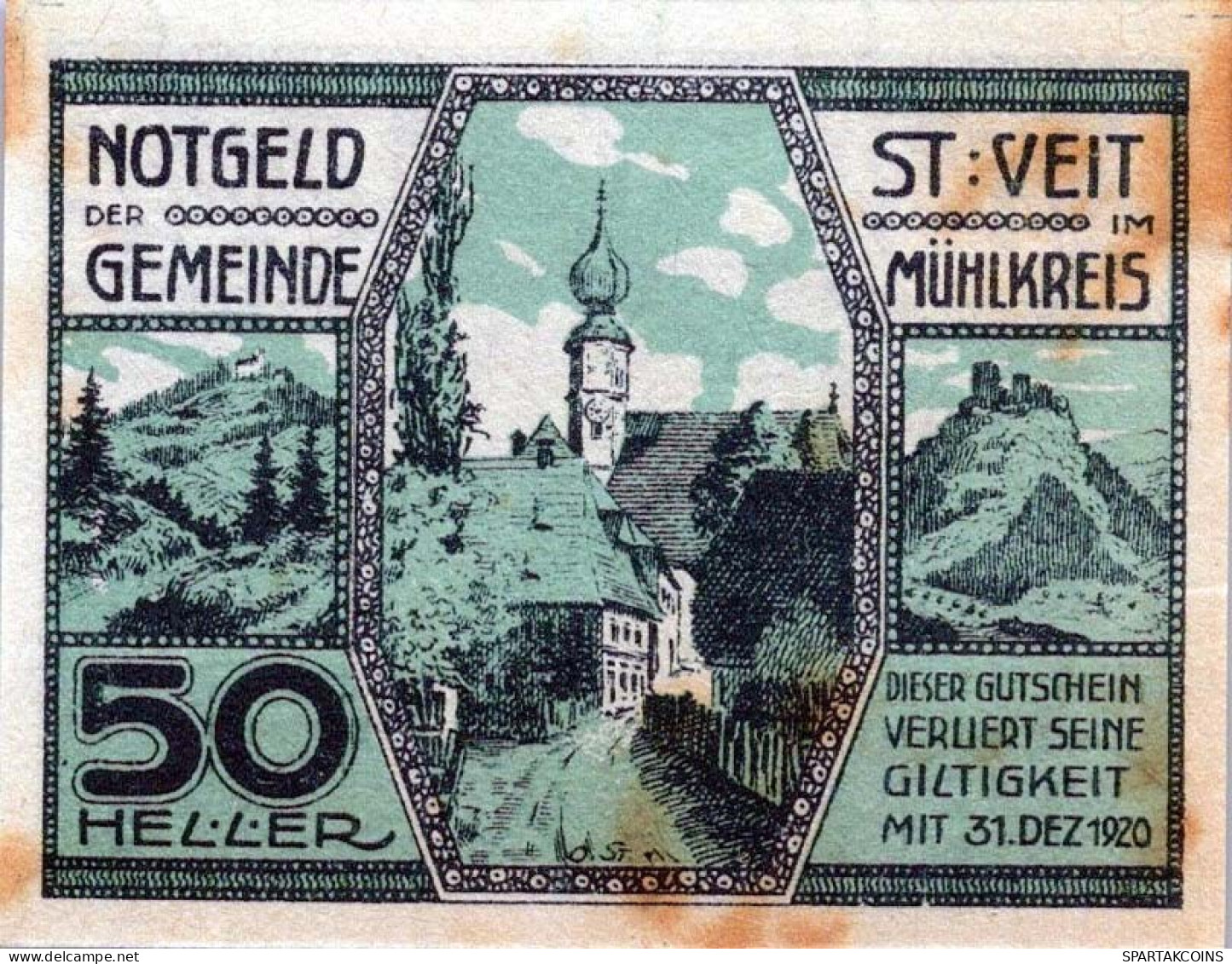50 HELLER 1920 Stadt SANKT VEIT IM MÜHLKREIS Oberösterreich Österreich #PE665 - [11] Emissions Locales