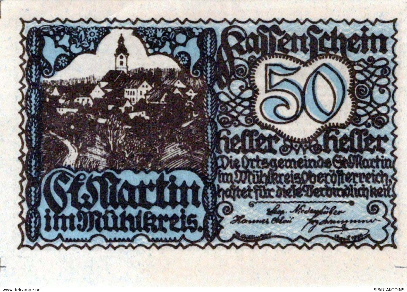 50 HELLER 1920 Stadt SANKT MARTIN IM MÜHLKREIS Oberösterreich Österreich #PE834 - [11] Emissions Locales
