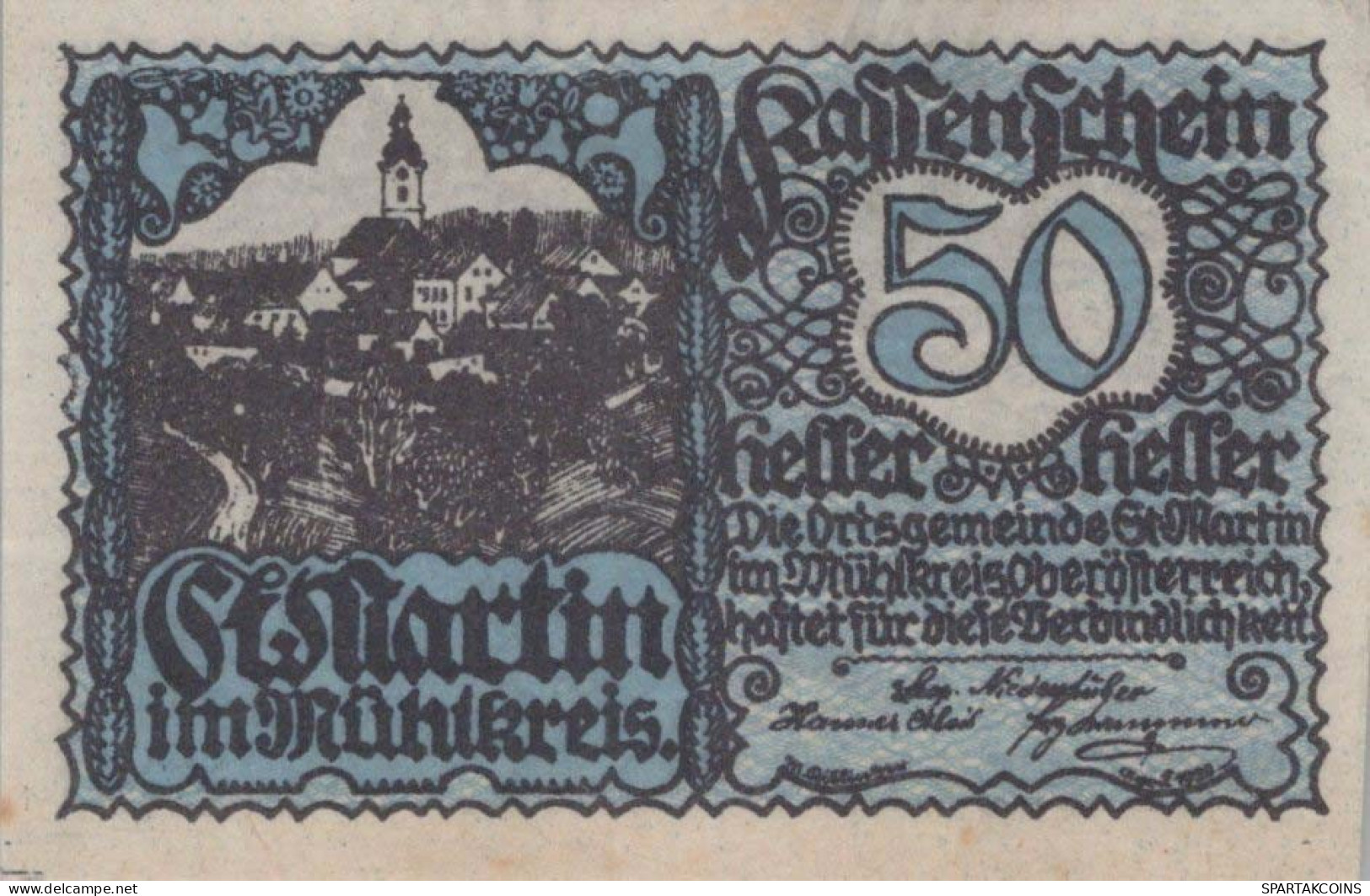 50 HELLER 1920 Stadt SANKT MARTIN IM MÜHLKREIS Oberösterreich Österreich #PE716 - [11] Emissions Locales