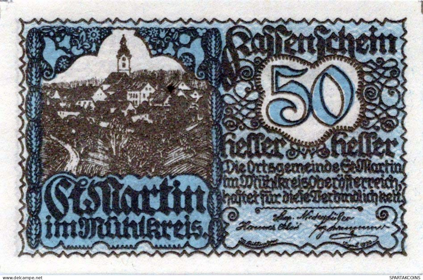 50 HELLER 1920 Stadt SANKT MARTIN IM MÜHLKREIS Oberösterreich Österreich UNC #PH100 - [11] Emissions Locales