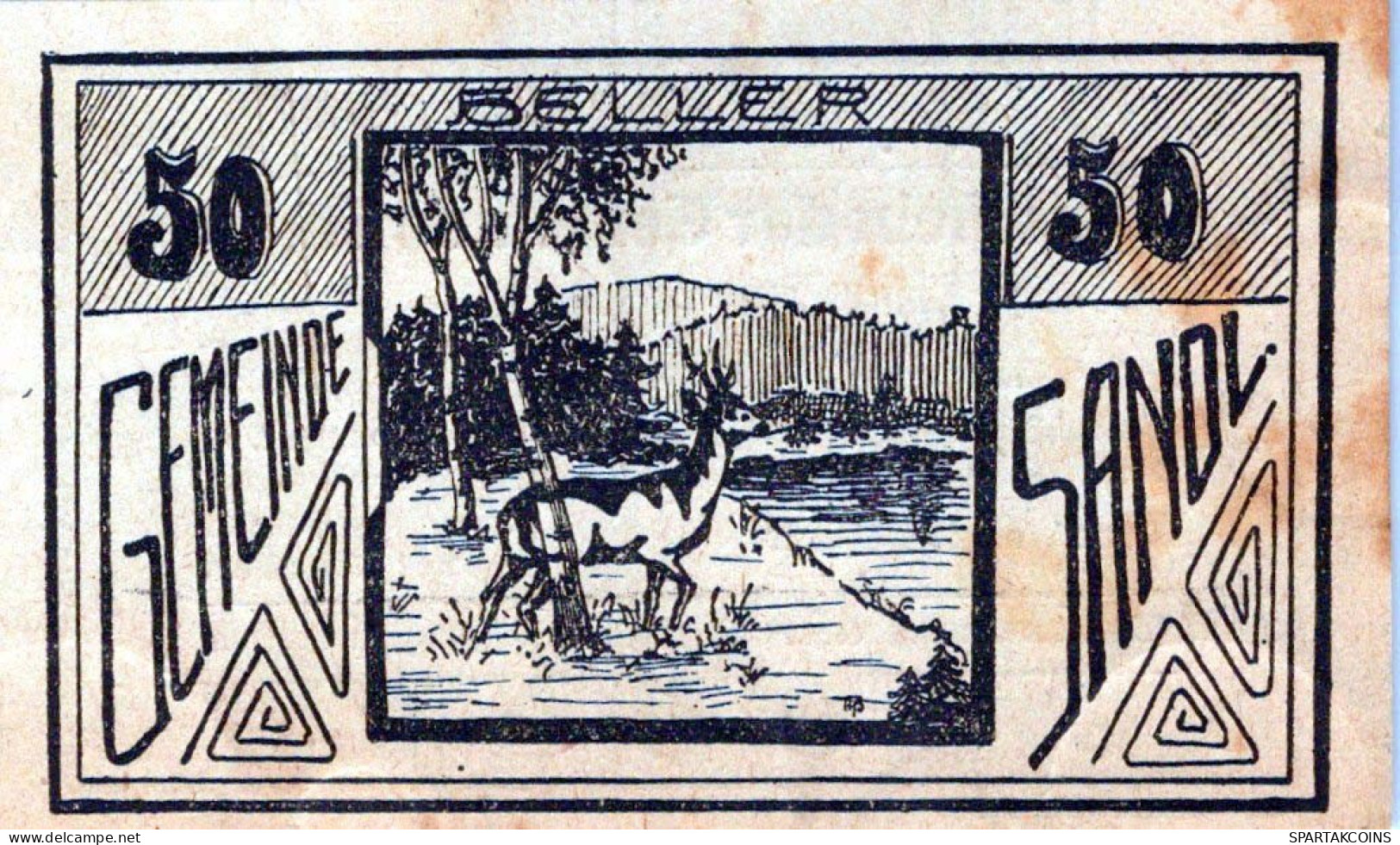 50 HELLER 1920 Stadt SANDL Oberösterreich Österreich Notgeld Banknote #PE890 - [11] Emisiones Locales