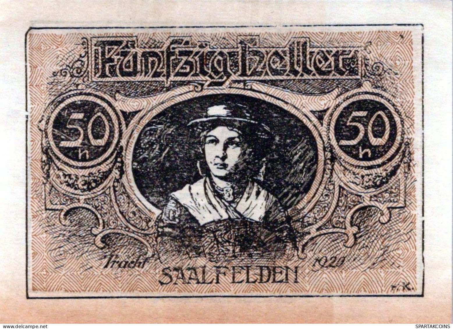 50 HELLER 1920 Stadt SAALFELDEN Salzburg Österreich Notgeld Banknote #PF206 - [11] Emisiones Locales