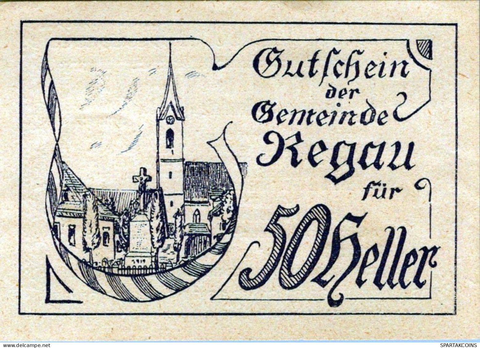 50 HELLER 1920 Stadt REGAU Oberösterreich Österreich UNC Österreich Notgeld Banknote #PH058 - [11] Emissioni Locali