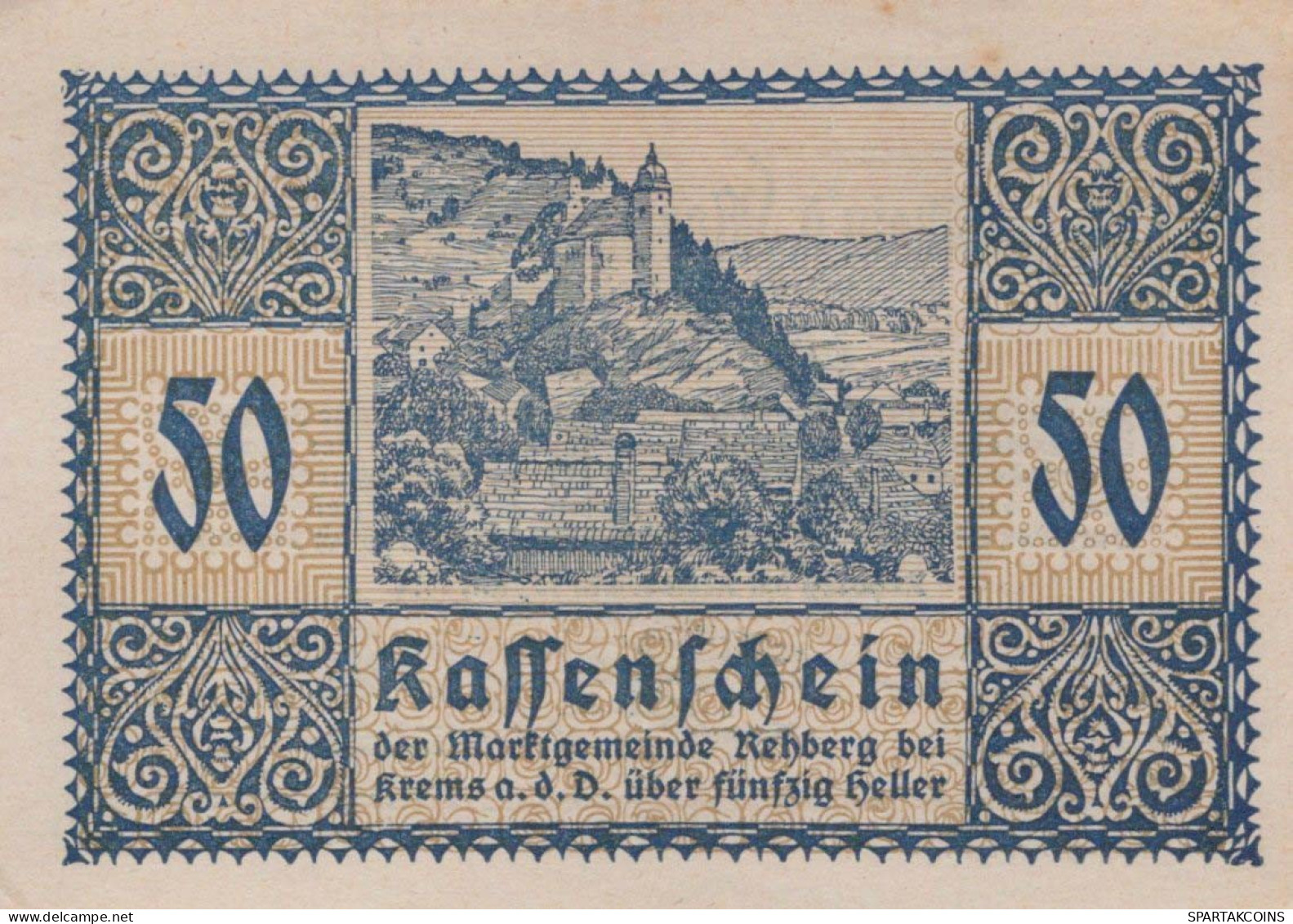 50 HELLER 1920 Stadt REHBERG BEI KREMS AN DER DONAU UNC Österreich #PH418 - [11] Emissioni Locali