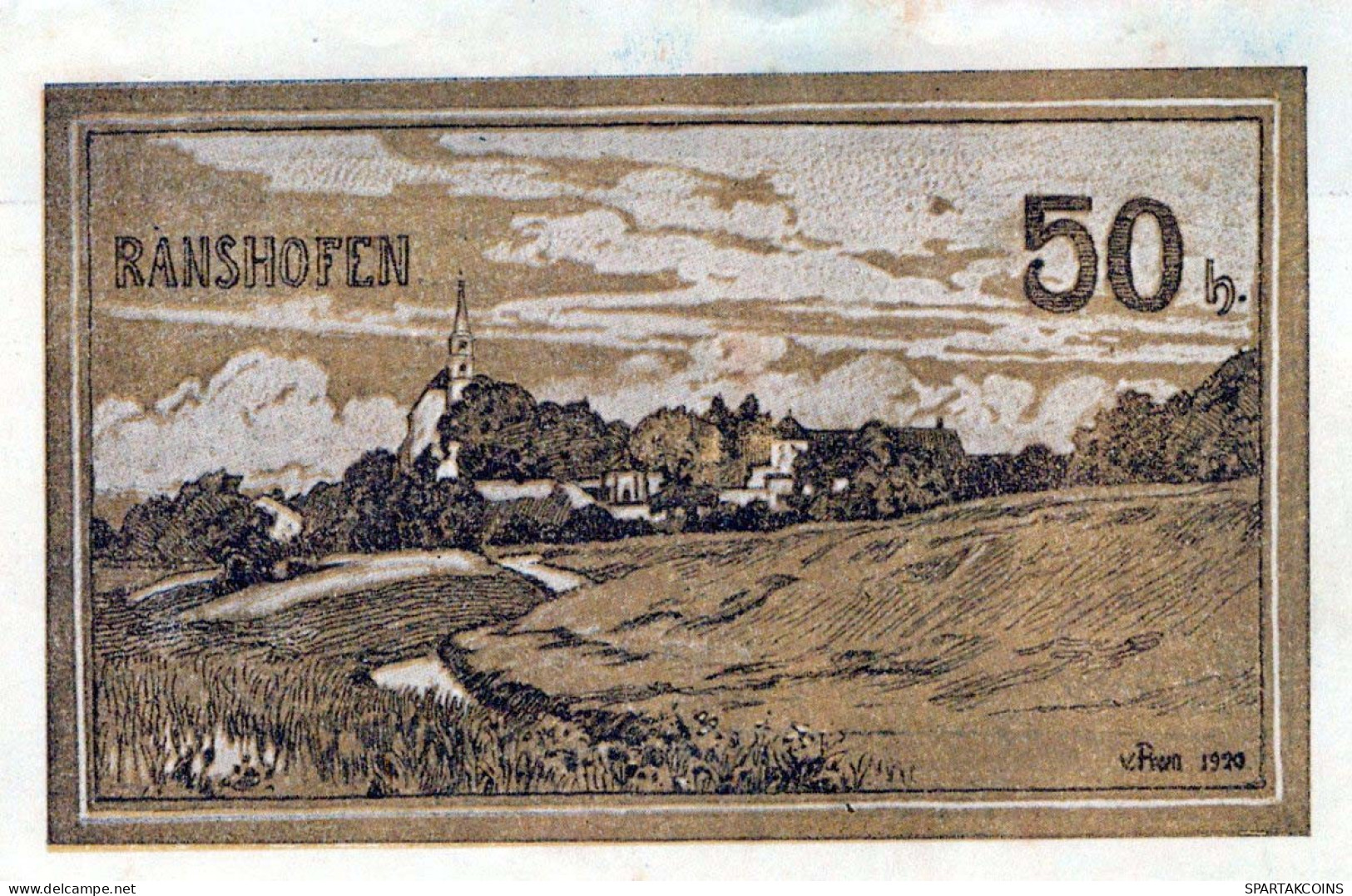 50 HELLER 1920 Stadt RANSHOFEN Oberösterreich Österreich Notgeld Banknote #PE523 - [11] Emissioni Locali