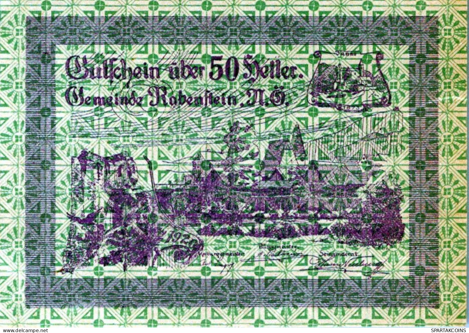 50 HELLER 1920 Stadt RABENSTEIN Niedrigeren Österreich Notgeld #PD958 - [11] Emissioni Locali