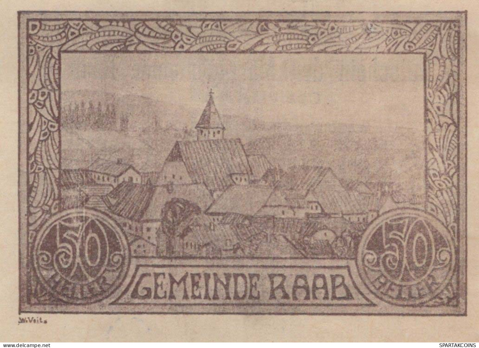 50 HELLER 1920 Stadt RAAB Oberösterreich Österreich Notgeld Banknote #PD962 - Lokale Ausgaben