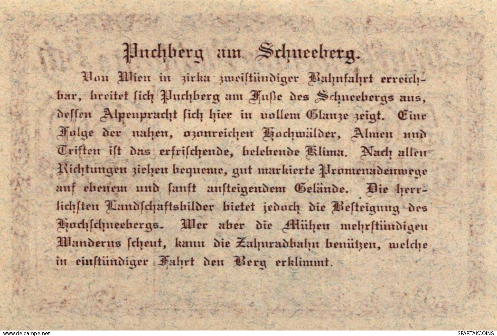 50 HELLER 1920 Stadt PUCHBERG AM SCHNEEBERG Niedrigeren Österreich #PE408 - [11] Local Banknote Issues