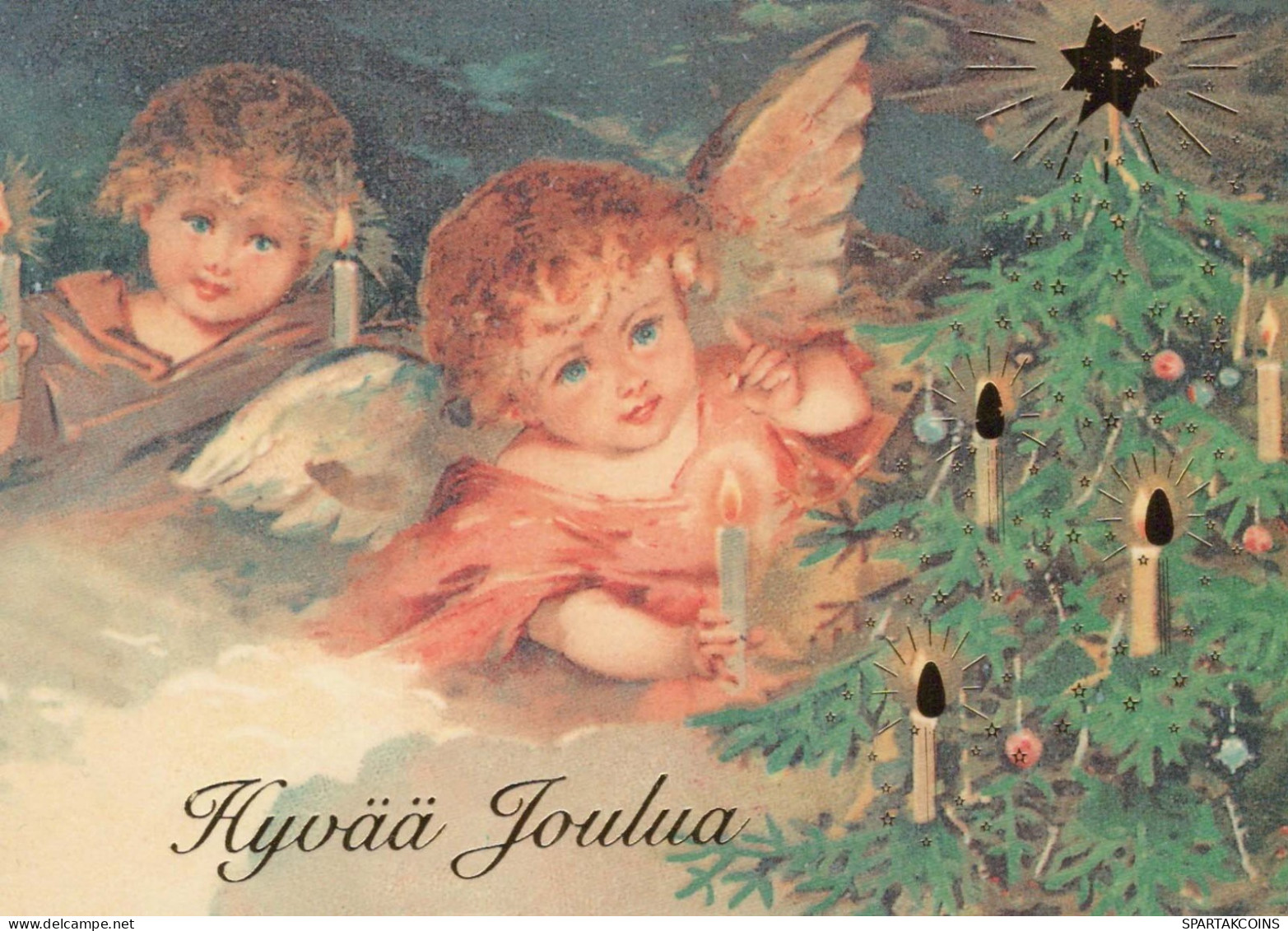 ÁNGEL Feliz Año Navidad Vintage Tarjeta Postal CPSM #PAS733.ES - Anges