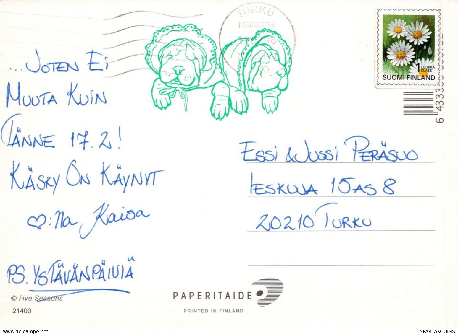 PERRO Animales Vintage Tarjeta Postal CPSM #PAN655.ES - Hunde