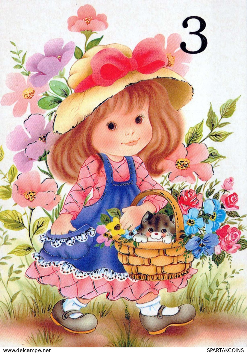 HAPPY BIRTHDAY 3 Year Old GIRL CHILDREN Vintage Postal CPSM #PBT897.GB - Anniversaire