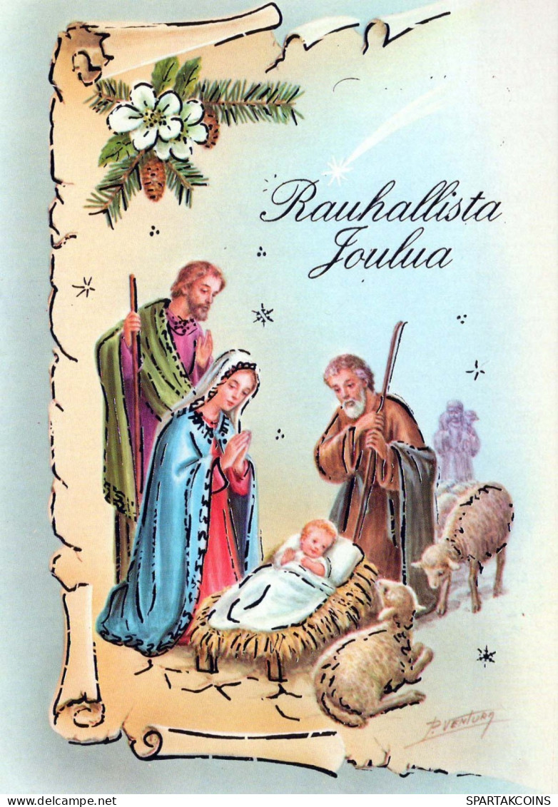 Virgen Mary Madonna Baby JESUS Christmas Religion Vintage Postcard CPSM #PBB869.GB - Vierge Marie & Madones