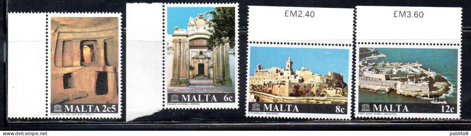 MALTA 1980 MONUMENTS RESTORATION UNESCO RESTAURO DEI MONUMENTI COMPLETE SET SERIE COMPLETA MNH - Malta