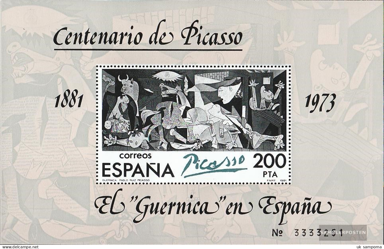 Spain Block23I (complete Issue) Unmounted Mint / Never Hinged 1981 100. Birthday Of Picasso - Blocs & Feuillets
