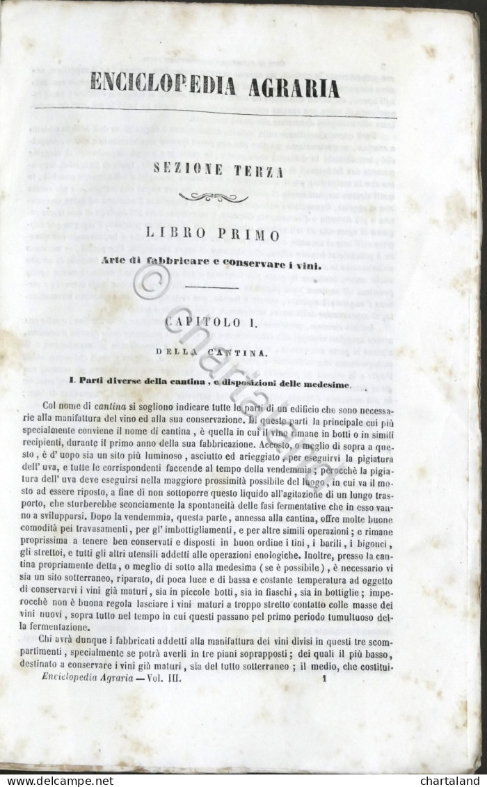 Nuova Enciclopedia Agraria - Fascicoli 14 E 15 - Anno 1859 - Fabbricare I Vini - Sonstige & Ohne Zuordnung