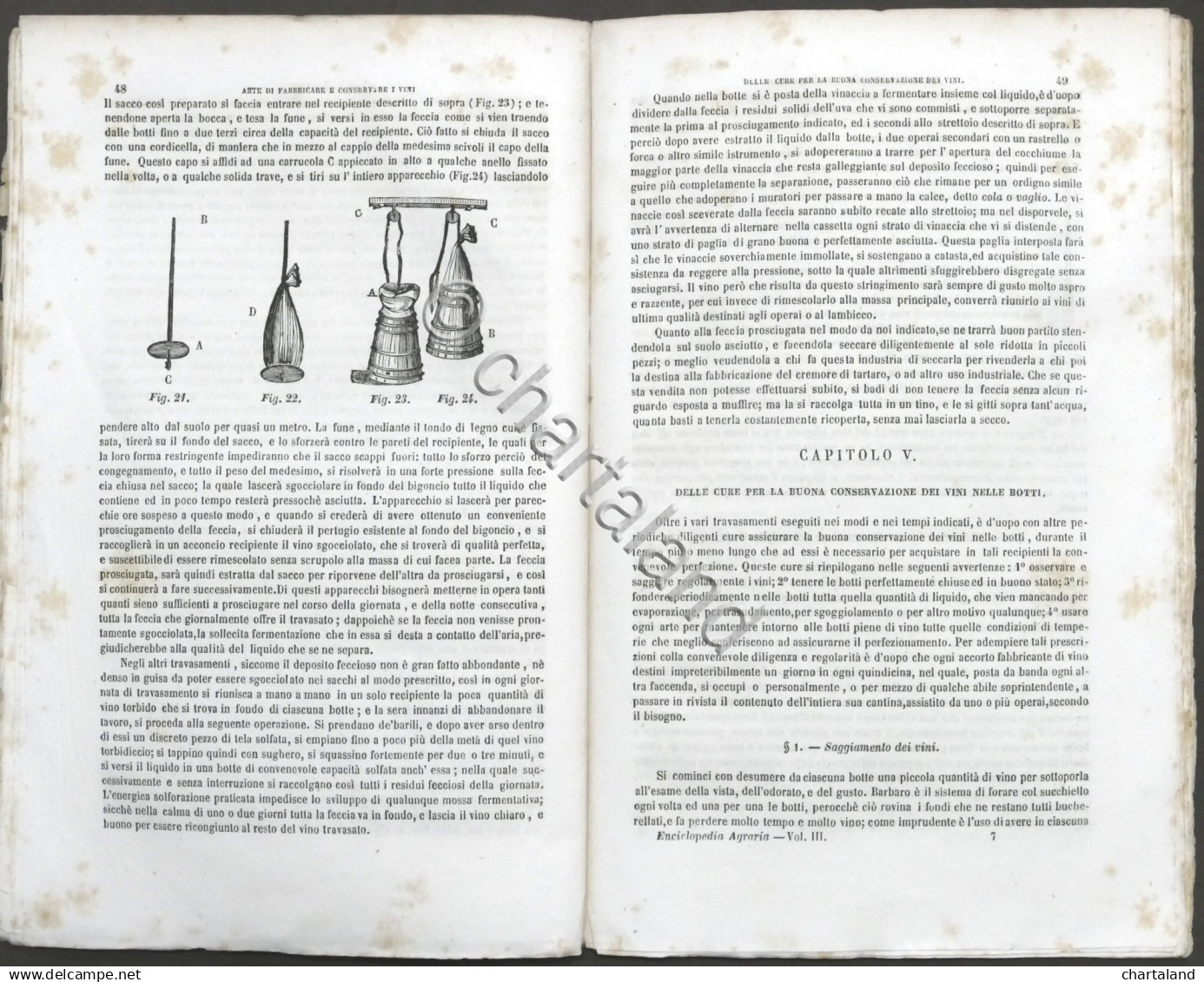 Nuova Enciclopedia Agraria - Fascicoli 14 E 15 - Anno 1859 - Fabbricare I Vini - Autres & Non Classés