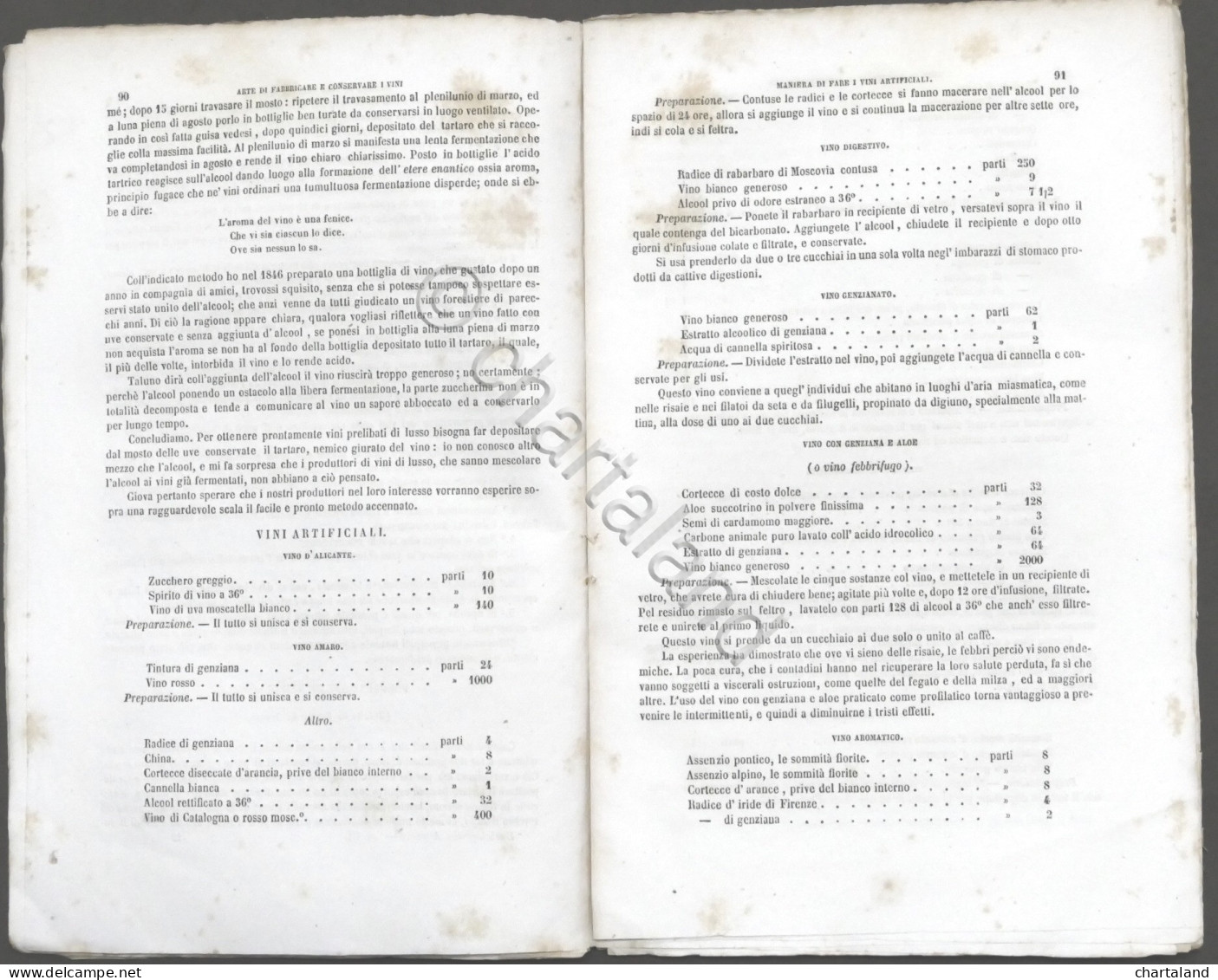 Nuova Enciclopedia Agraria - Fascicoli 14 E 15 - Anno 1859 - Fabbricare I Vini - Andere & Zonder Classificatie