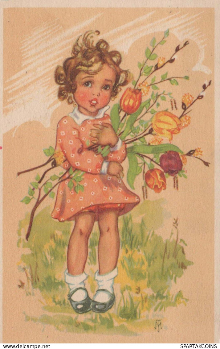 NIÑOS Retrato Vintage Tarjeta Postal CPSMPF #PKG819.ES - Portretten