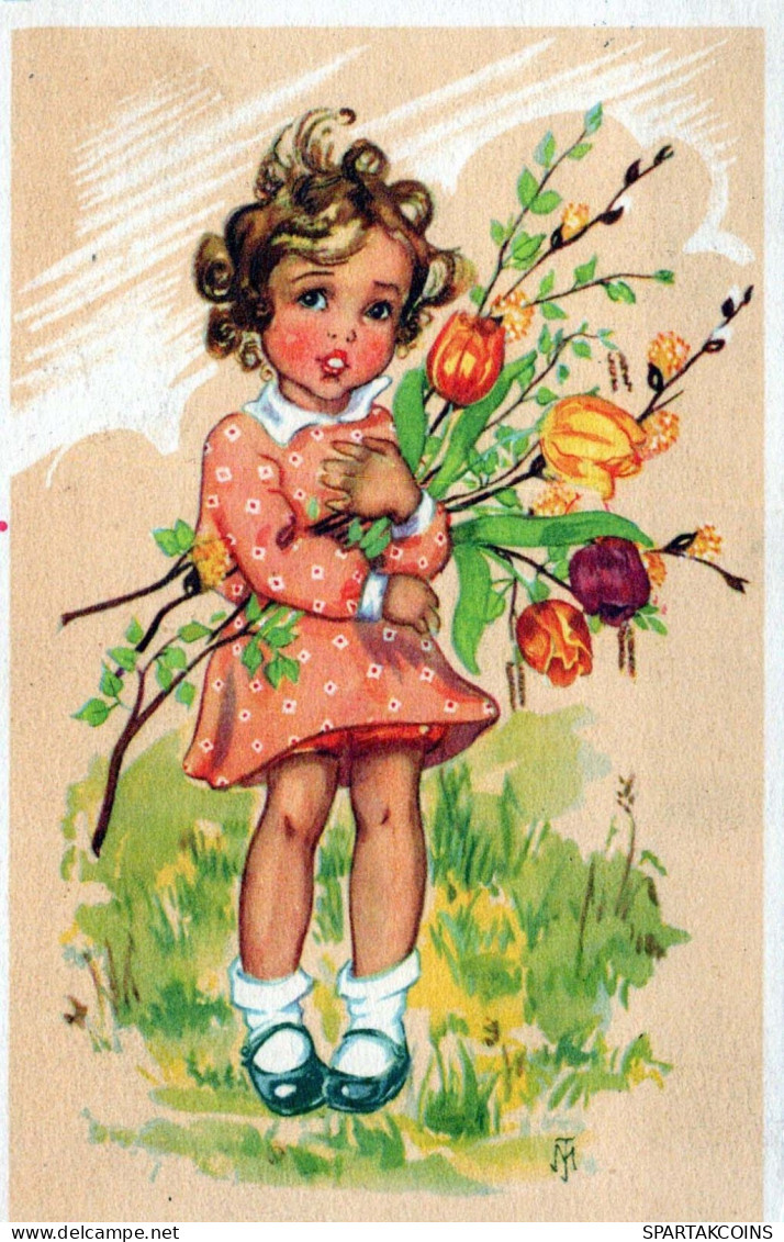 NIÑOS Retrato Vintage Tarjeta Postal CPSMPF #PKG819.ES - Portretten