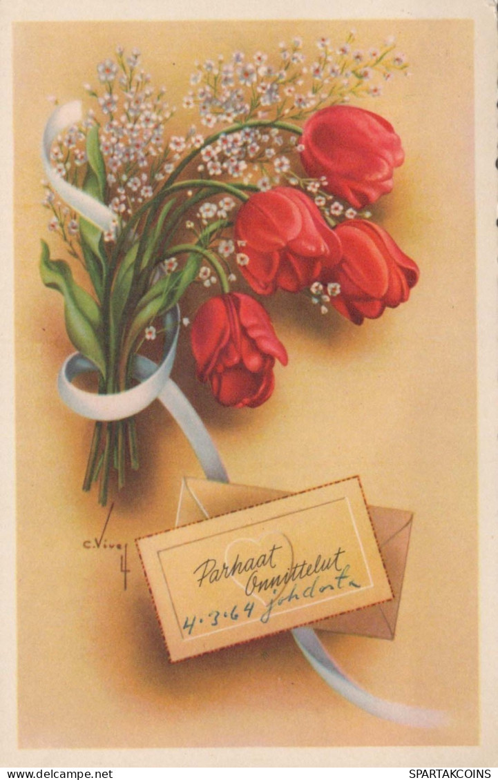 FLORES Vintage Tarjeta Postal CPSMPF #PKG073.ES - Fleurs