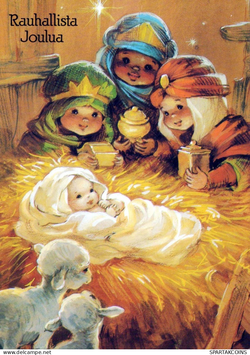 NIÑOS Escena Paisaje Niño JESÚS Vintage Tarjeta Postal CPSM #PBB548.ES - Scene & Paesaggi