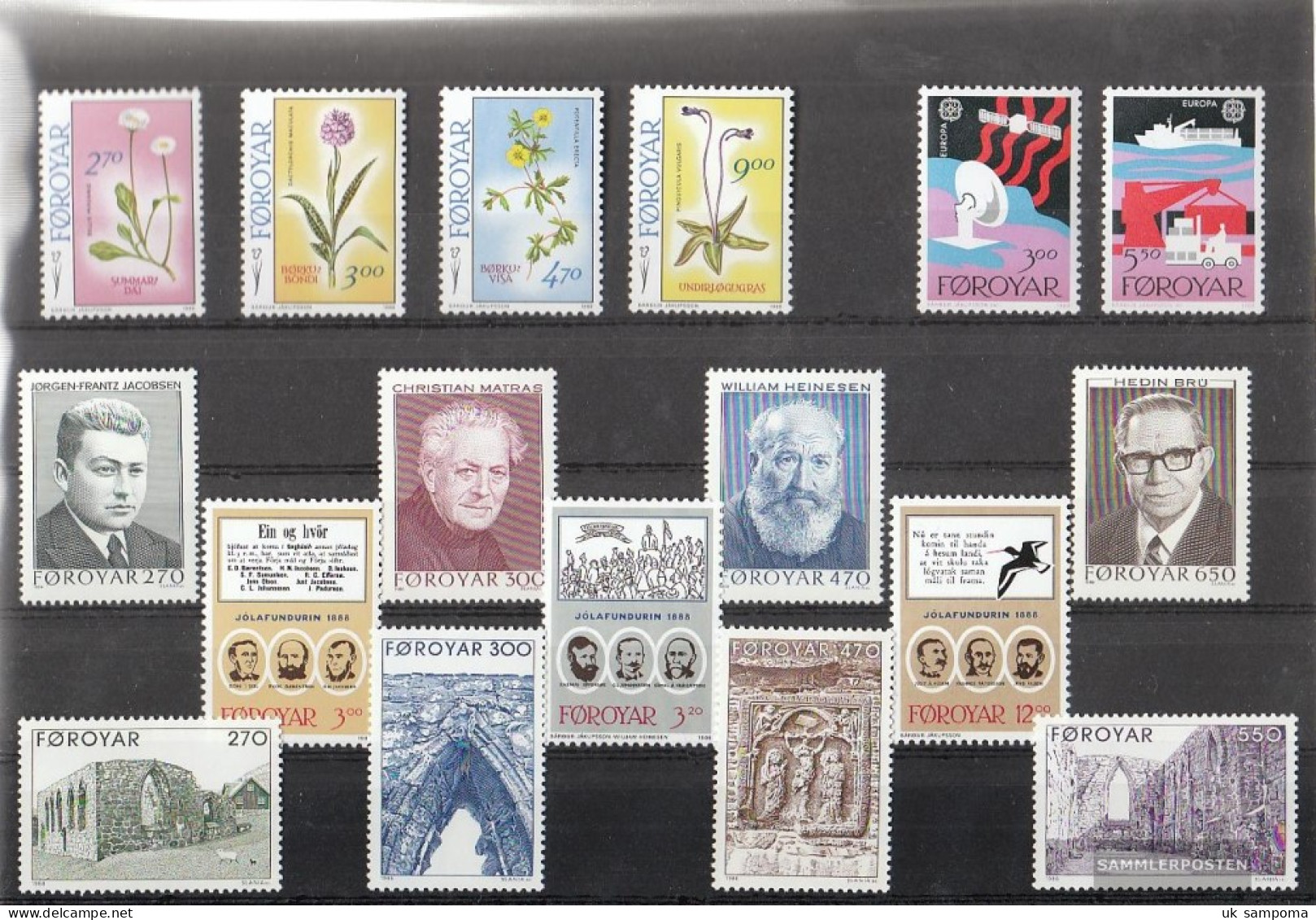 Denmark - Faroe Islands Unmounted Mint / Never Hinged 1988 Complete Volume In Clean Conservation - Full Years