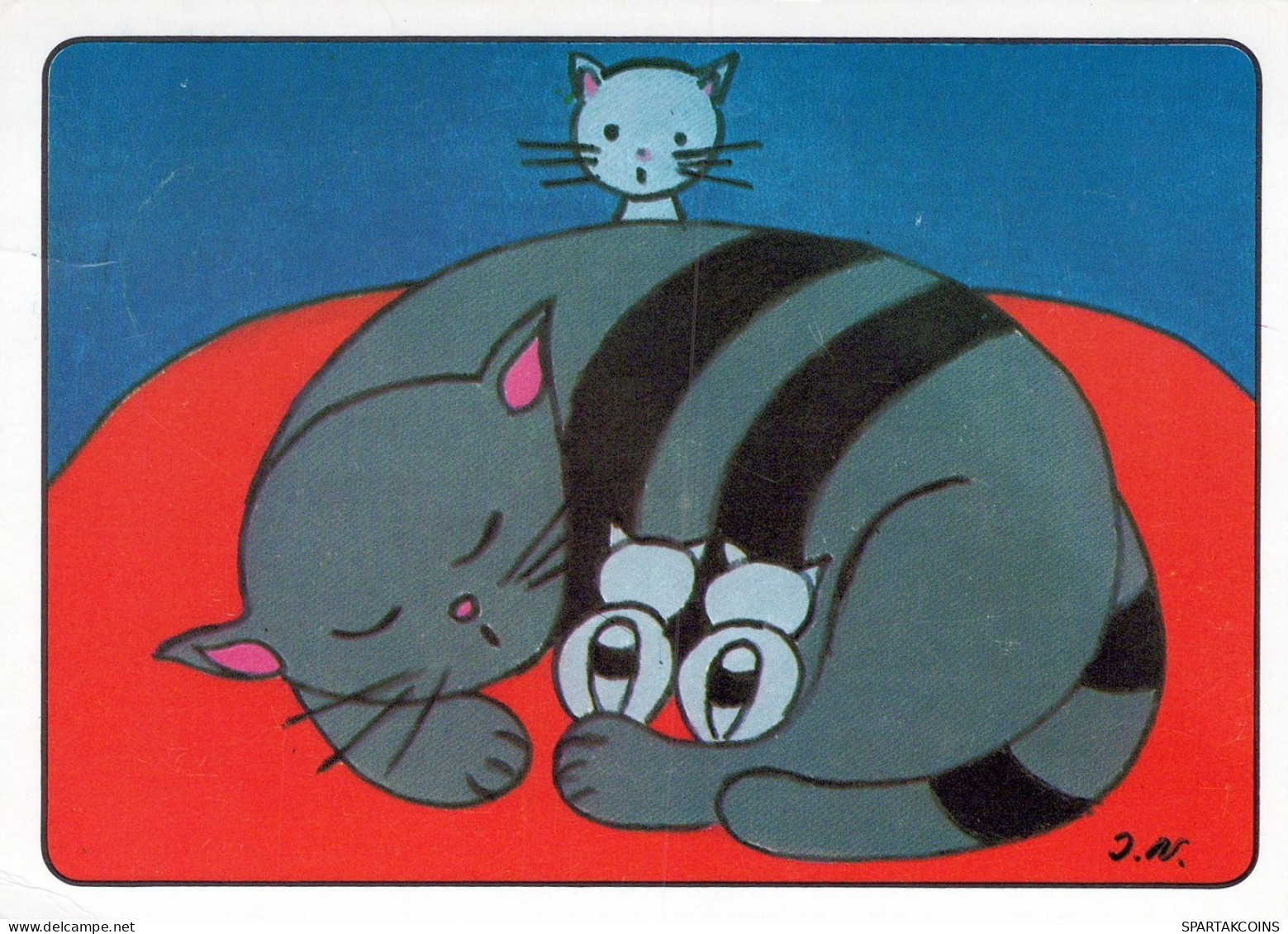 KATZE MIEZEKATZE Tier Vintage Ansichtskarte Postkarte CPSM #PAM463.DE - Katzen