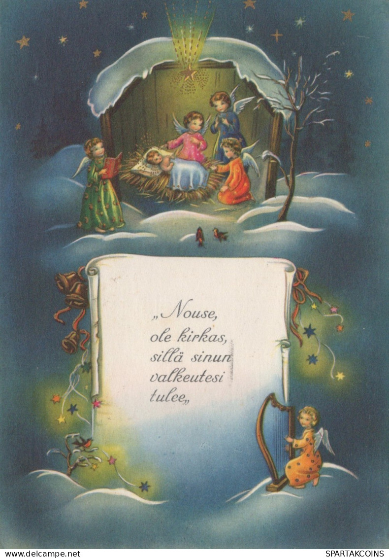 ENGEL WEIHNACHTSFERIEN Feiern & Feste Vintage Ansichtskarte Postkarte CPSM #PAH102.DE - Engel