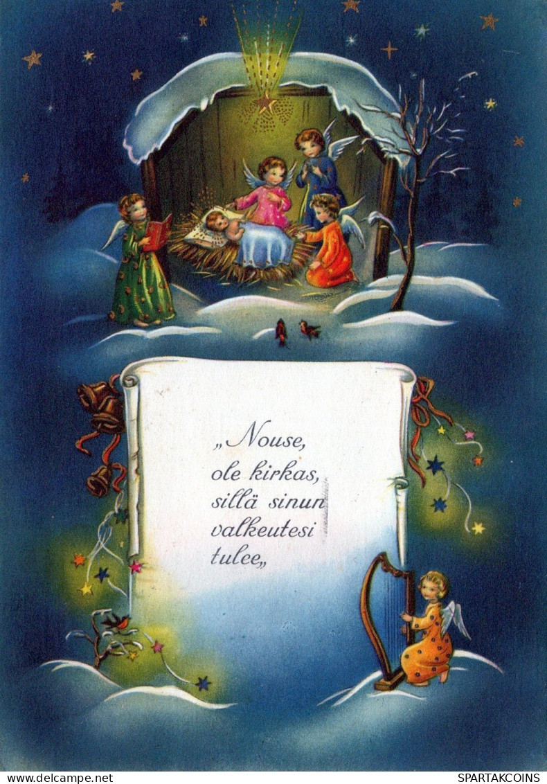 ENGEL WEIHNACHTSFERIEN Feiern & Feste Vintage Ansichtskarte Postkarte CPSM #PAH102.DE - Engel