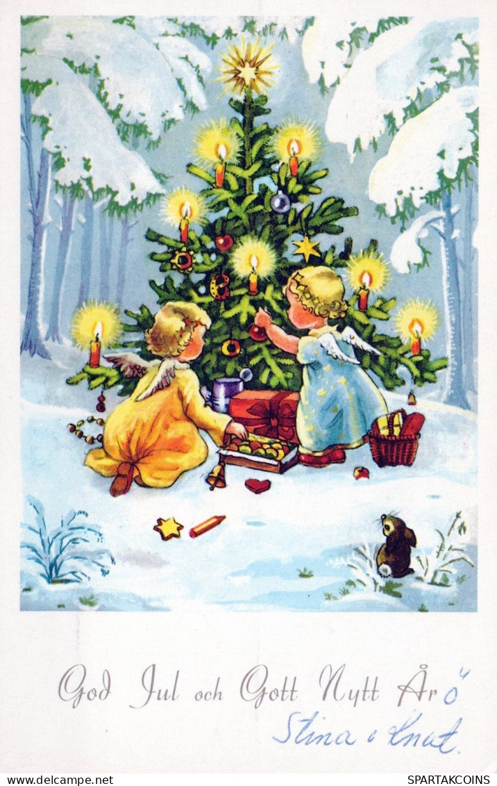 ENGEL WEIHNACHTSFERIEN Vintage Ansichtskarte Postkarte CPSMPF #PAG728.DE - Engel