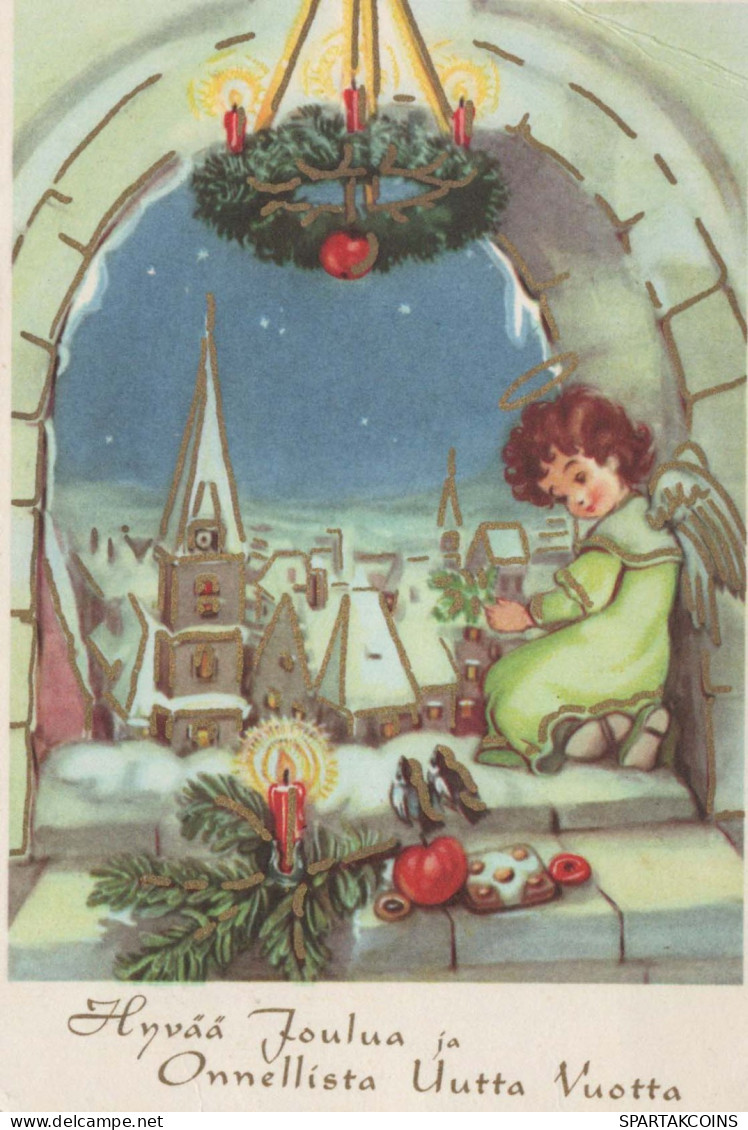 ANGE Noël Vintage Carte Postale CPSM #PBP581.FR - Anges