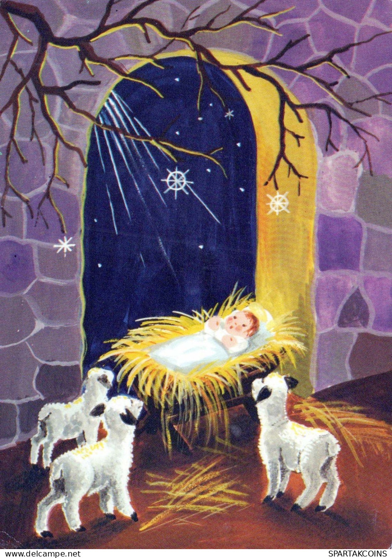 JÉSUS-CHRIST Bébé JÉSUS Noël Religion Vintage Carte Postale CPSM #PBP647.FR - Gesù