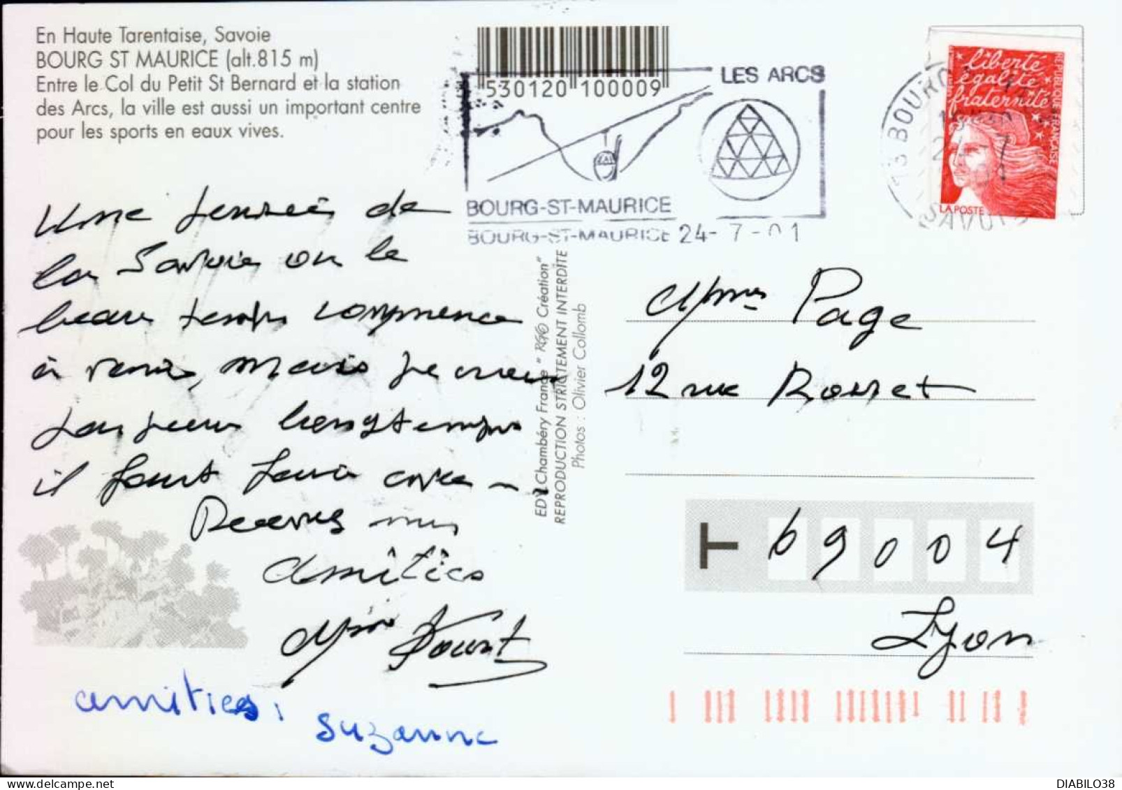 BOURG-SAINT-MAURICE    ( SAVOIE )   LOT DE 2 CARTES  .  MULTI-VUES - Bourg Saint Maurice