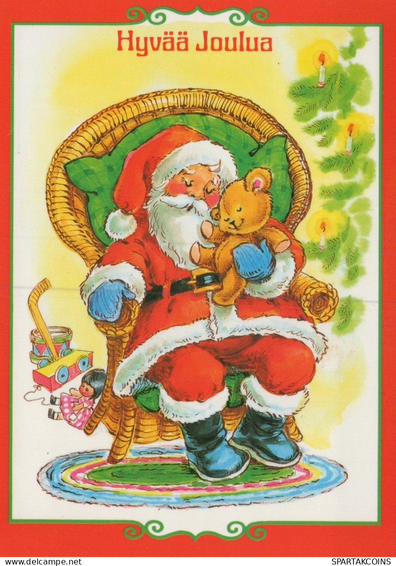 BABBO NATALE Animale Natale Vintage Cartolina CPSM #PAK681.IT - Santa Claus