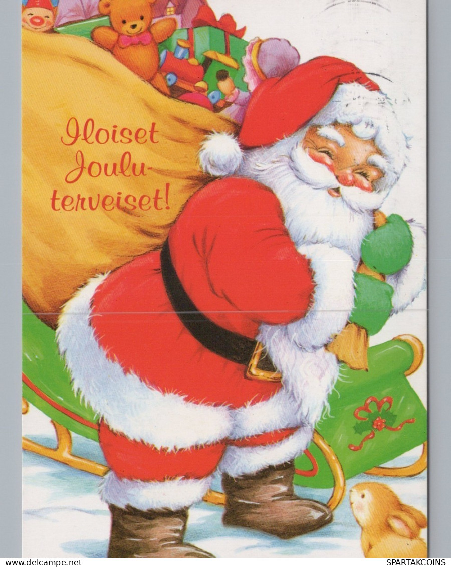 BABBO NATALE Animale Natale Vintage Cartolina CPSM #PAK747.IT - Santa Claus