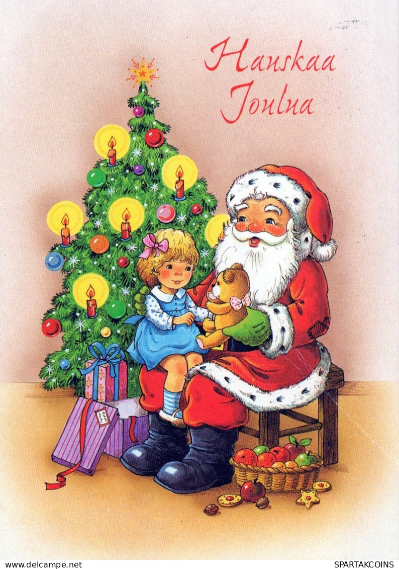 BABBO NATALE BAMBINO Natale Vintage Cartolina CPSM #PAK348.IT - Santa Claus