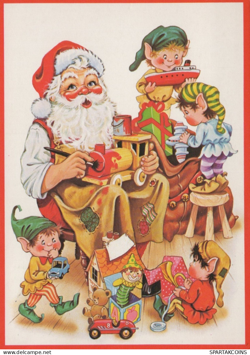 BABBO NATALE BAMBINO Natale Vintage Cartolina CPSM #PAK274.IT - Santa Claus