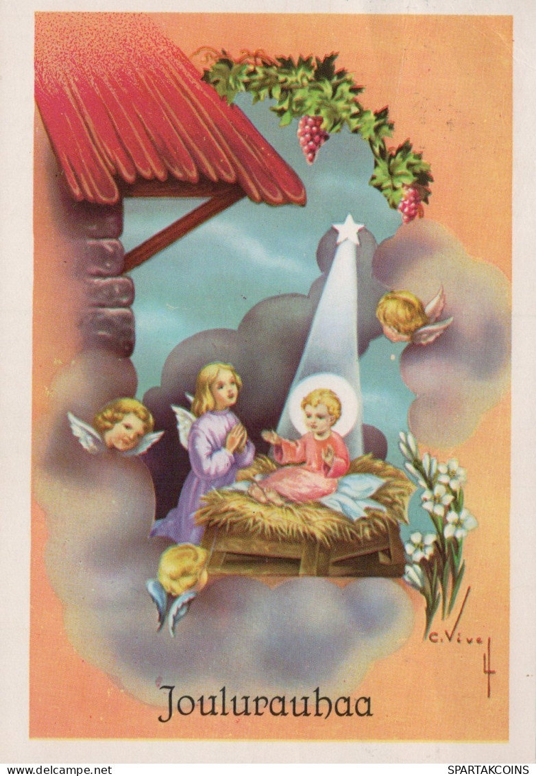 ANGELO Buon Anno Natale Vintage Cartolina CPSM #PAH731.IT - Angeles