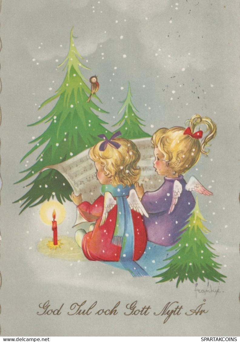 ANGELO Buon Anno Natale Vintage Cartolina CPSM #PAH853.IT - Engelen