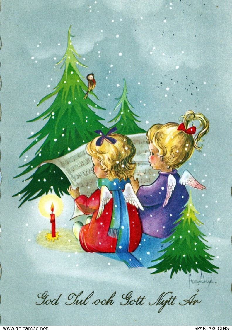 ANGELO Buon Anno Natale Vintage Cartolina CPSM #PAH853.IT - Anges