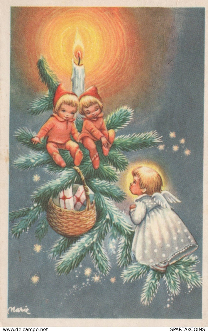 ANGELO Buon Anno Natale Vintage Cartolina CPSMPF #PAG792.IT - Engelen