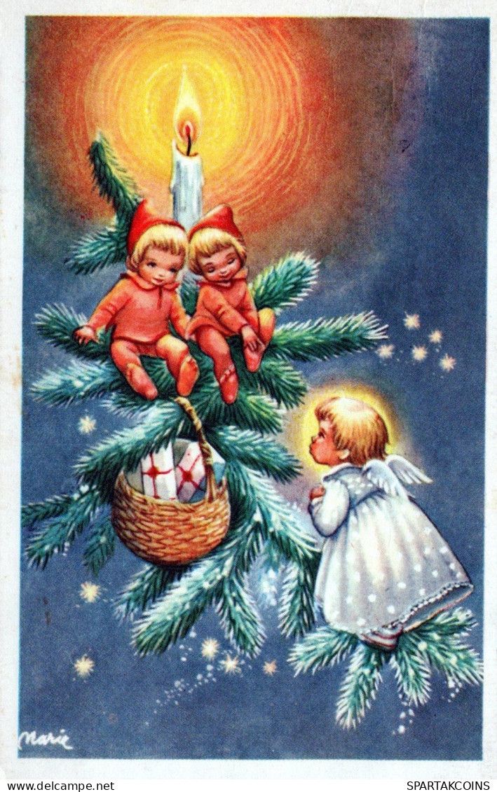 ANGELO Buon Anno Natale Vintage Cartolina CPSMPF #PAG792.IT - Angels