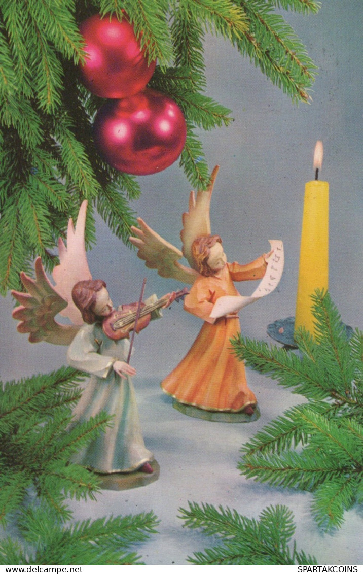 ANGELO Buon Anno Natale Vintage Cartolina CPSMPF #PAG729.IT - Angels