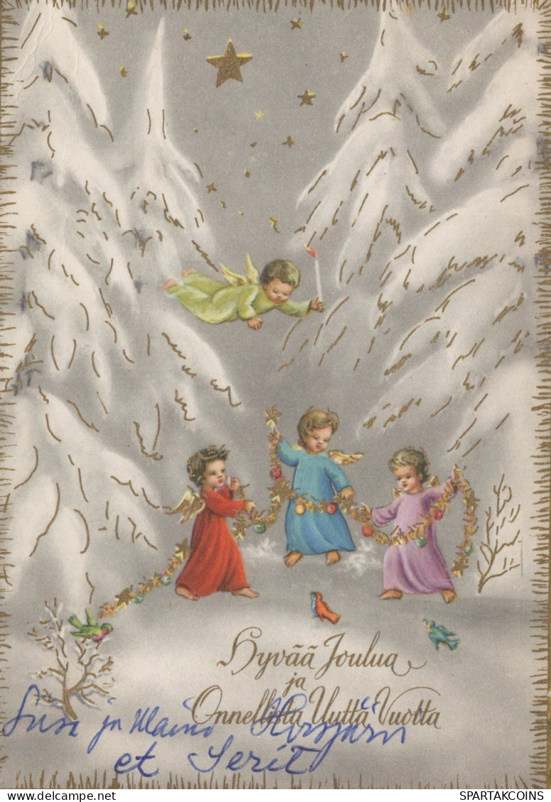 ANGELO Buon Anno Natale Vintage Cartolina CPSM #PAH359.IT - Anges