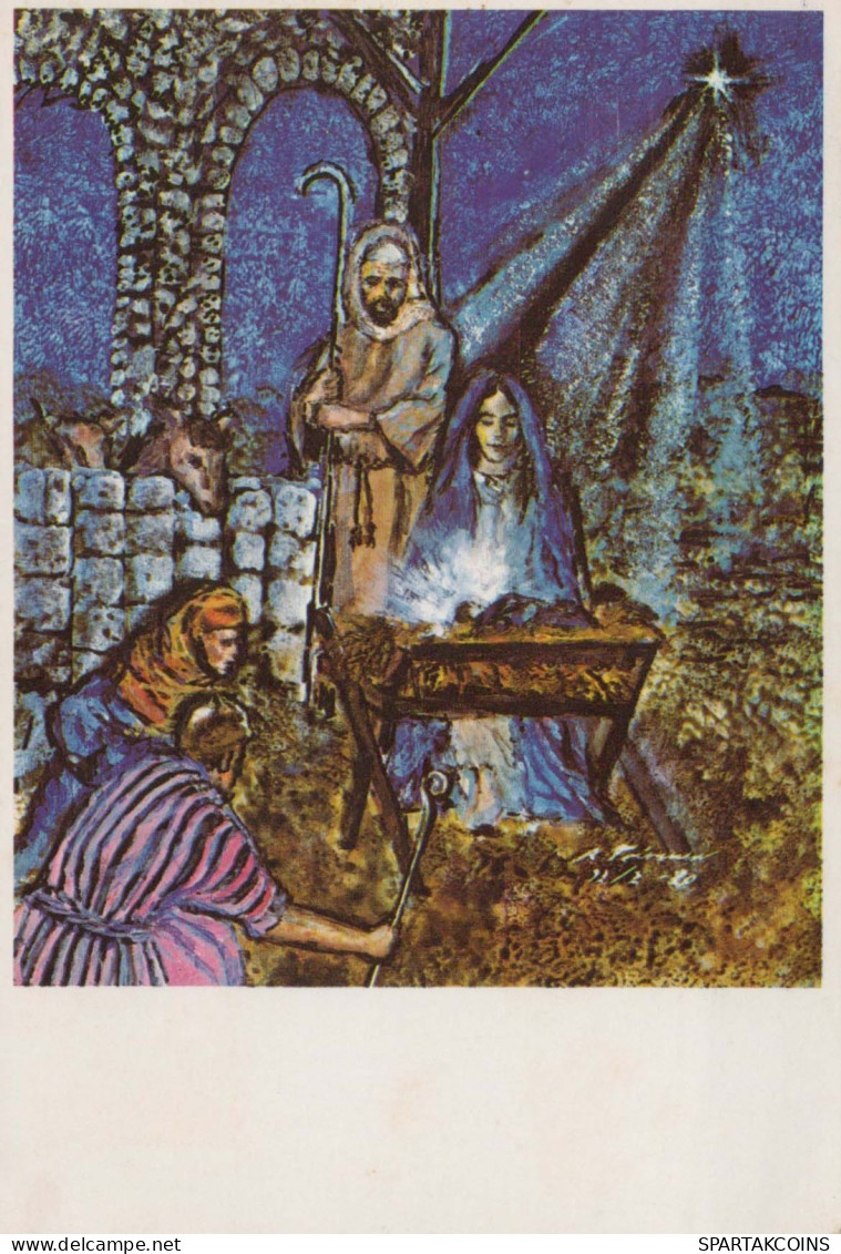 Jungfrau Maria Madonna Jesuskind Weihnachten Religion Vintage Ansichtskarte Postkarte CPSM #PBP648.DE - Vierge Marie & Madones