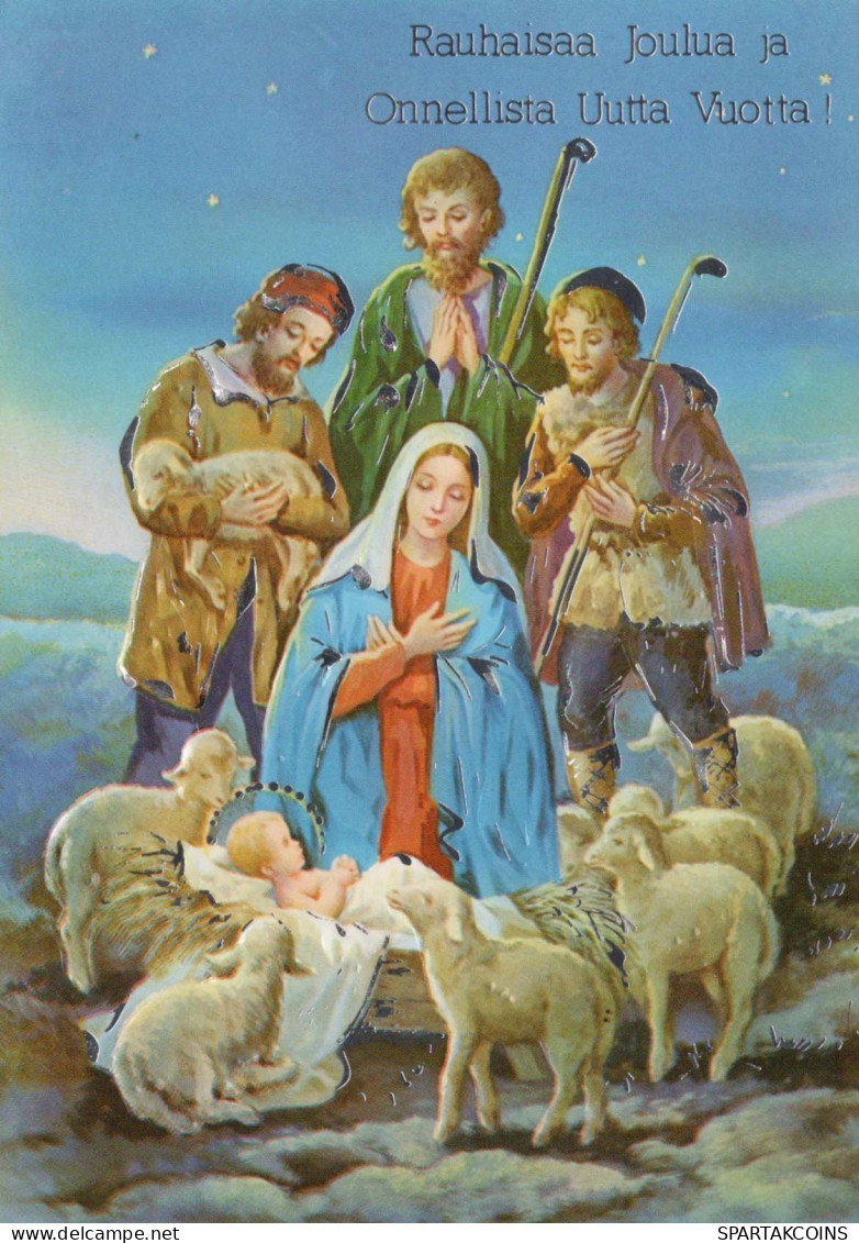 Jungfrau Maria Madonna Jesuskind Weihnachten Religion Vintage Ansichtskarte Postkarte CPSM #PBB809.DE - Vierge Marie & Madones