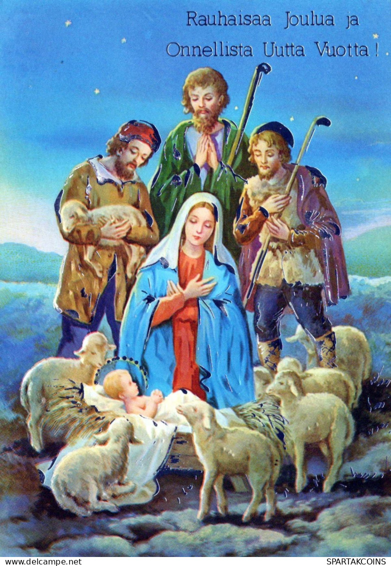 Jungfrau Maria Madonna Jesuskind Weihnachten Religion Vintage Ansichtskarte Postkarte CPSM #PBB809.DE - Vierge Marie & Madones