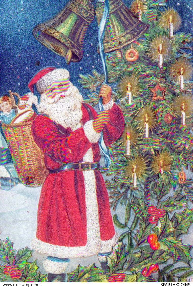 BABBO NATALE Buon Anno Natale LENTICULAR 3D Vintage Cartolina CPSM #PAZ072.IT - Santa Claus