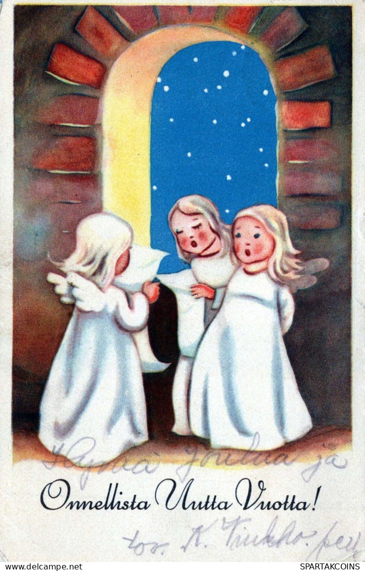 ANGELO Natale Vintage Cartolina CPSMPF #PKD389.IT - Anges